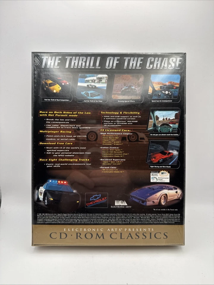 Vintage Need for Speed III 3 Hot Pursuit Big Box PC Game NEW Factory Sealed - Image 2 of 4