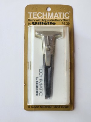 NOS Vintage Gillette Techmatic Razor with Adjustable Razor Band New in Package