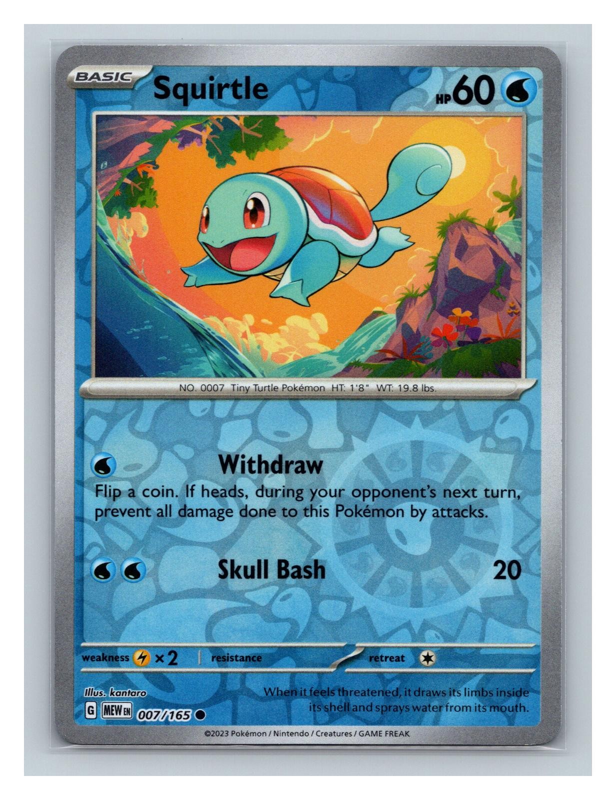 Squirtle 007/165 C 151 Pokemon Reverse Holo LP
