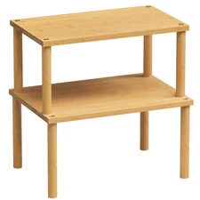 VERTORGAN Cabinet Organizer Shelf(Set of 2),Kitchen Counter Shelves,Bamboo St...