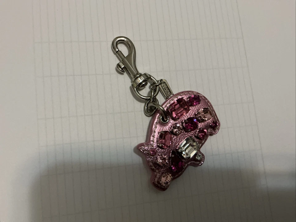 Coach Jeweled Pink Pig Bag Charm Key Fob Key Chain - Image 2 of 4