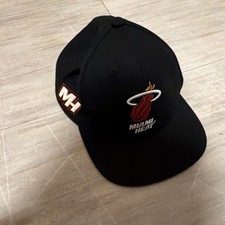 Miami Heat NBA Hat Black Team Logo MH Patch Basketball