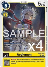 4X Digimon Card Game Aegiomon BT25-033 Uncommon NM