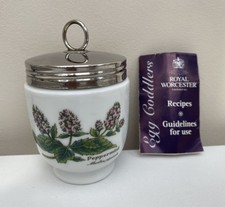 RARE ROYAL WORCESTER KING DOUBLE SIZE EGG CODDLER HERBS PEPPERMINT & PARSLEY