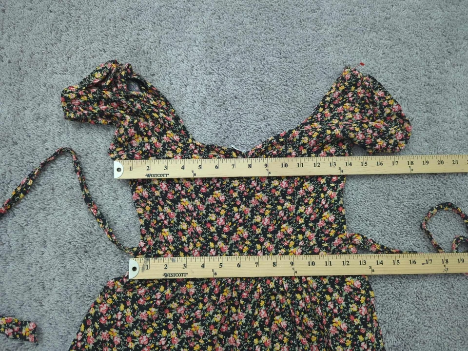 Mameluco American Eagle para mujer pequeño floral cintura ajustada corbata boho Foto 3 de 4