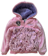 Disney Minnie Mouse Jacket Girls 6 Lined Pink Purple Hooded NWT NEW Distressed