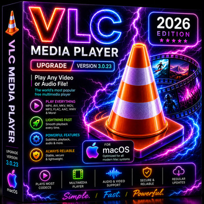 VLC 2026 Media Universal Player V 3.0.23 Video / DVD / Music  Audio ~ MAC os CD