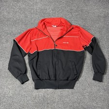 Vintage Adidas Originals Jacket Mens M Red Black Trefoil Full Zip 80s Taiwan