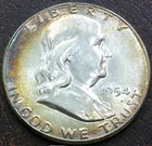 US 1954 Franklin Half Dollar  **