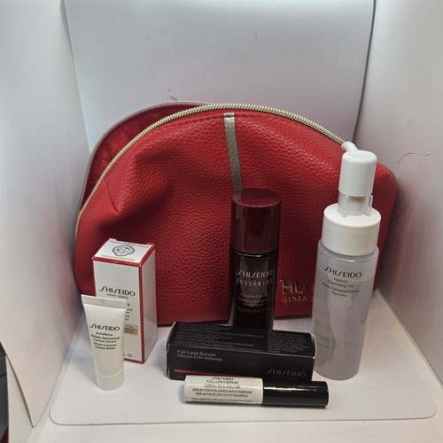 Nwob Shiseido Sacchetto Cosmetico Rosso 4pz Set Regalo Cura Pelle Anti Invecchiamento - Foto 11 di 13