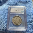 Silver 1910 BARBER HALF DOLLAR ICG 4  PHILADELPHIA MINT LOW MINTAGE PROBLEM FREE