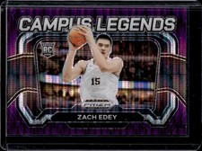 2024 Prizm Draft Picks Collegiate Zach Edey Campus Legends RC Purple Pulsar #/55