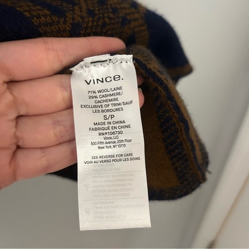 Vince Tartan Plaid Funnel-neck Long-sleeve Wool Cashmere Sweater - Picture 6 of 7