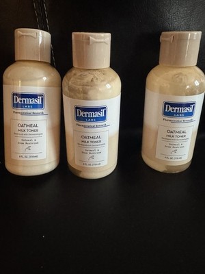 Dermasil Labs Oatmeal Milk Toner Snow Mushroom 4oz Lot of 3 NEW