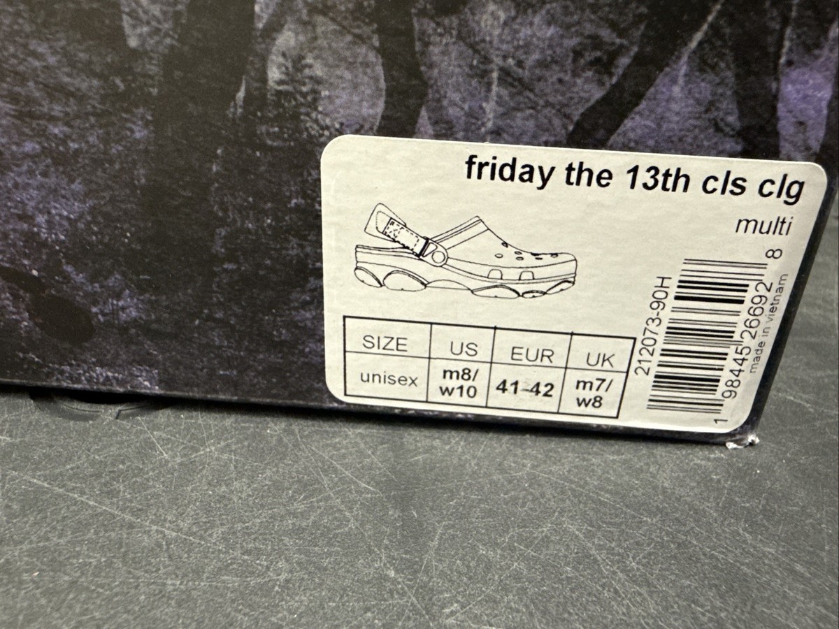 CROCS Classic Friday The 13th Jason Vorhees Clogs Mens Size 8 Slip