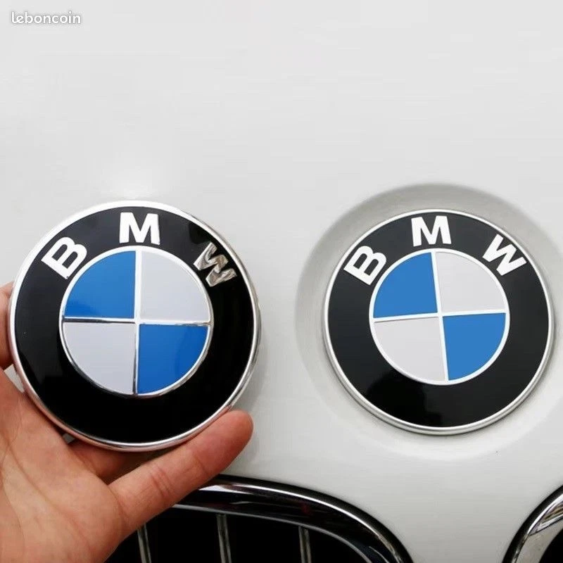 Emblème Insigne Logo BMW Bleu Blanc 82mm Capot Coffre + 2 oeillets Fixation NEUF - Photo 4/4
