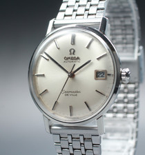 Near MINT Vintage Omega Seamaster De Ville 34mm Automatic Silver Dial Men's