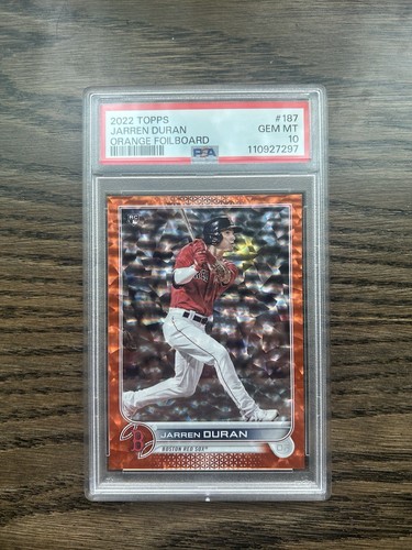 2022 Topps Series 1 - Jarren Duran #187 Orange Foil /299 (RC) PSA 10
