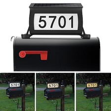 Solar Backlit Address Sign for Mailbox, House Number Plaque Double Side Black