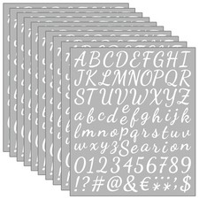 760 Pieces 10 Sheets White Letters Stickers,1 Inch Self Adhesive