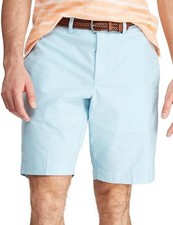 NEW MENS CHAPS CLASSIC FIT STRETCH OXFORD FLAT FRONT BLUE SHORTS 40 10.5" INSEAM
