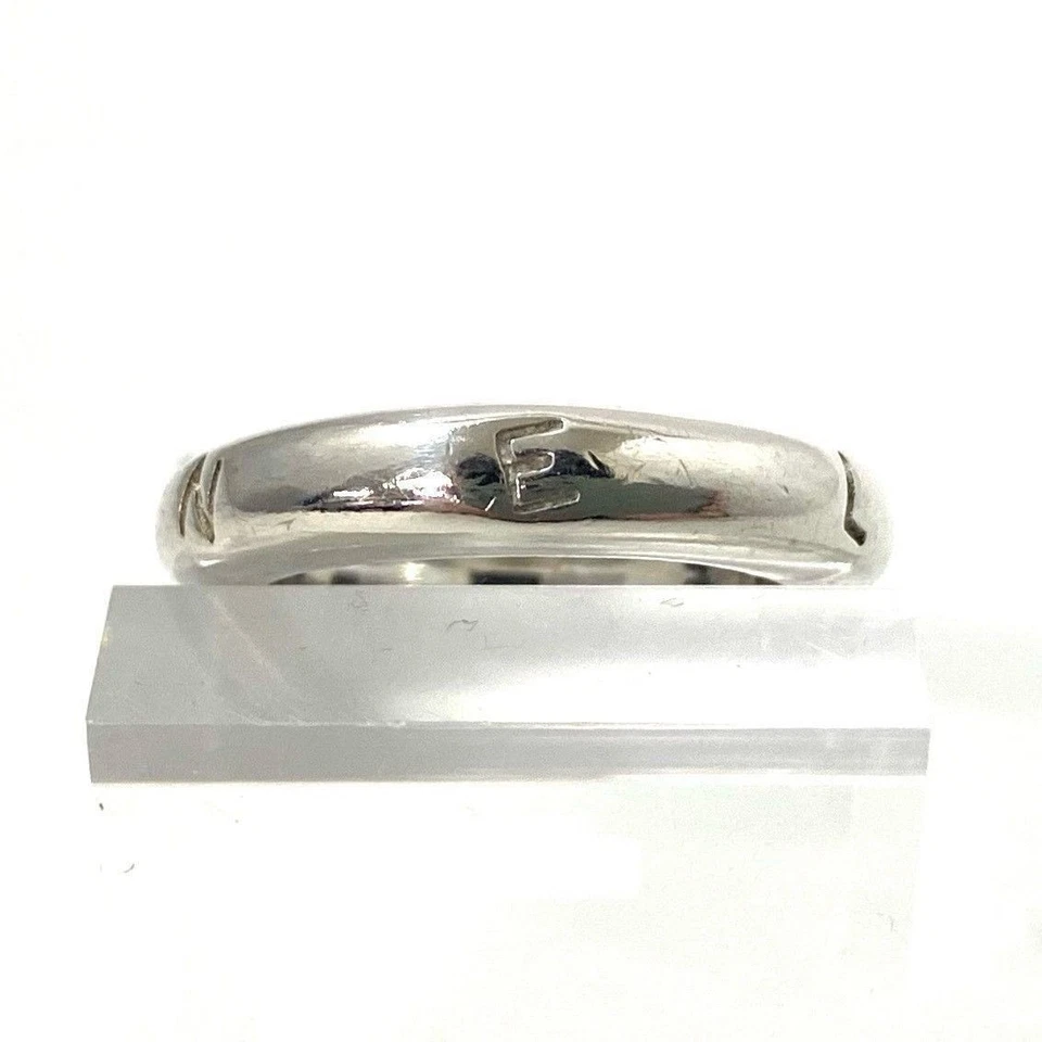 CHANEL Logo Ring SV925 Silver Vintage 9g Japan Size 12.5 US 6.5 Jewelry JAPAN - Image 4 of 4
