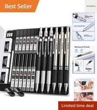 6PCS Art Mechanical Pencil Set, 3PCS Metal Drafting Pencil 0.5 mm & 0.7 mm & ...
