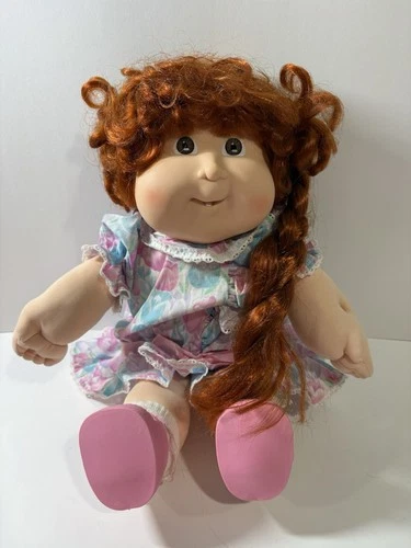 Cabbage Patch Kids Cornsilk Growing Hair Doll Red Hair CPK dress Tooth Brown Eye