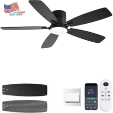 52Inch Ceiling Fans with Lights Low Profile Ceiling Fan Remote/App Control NEW