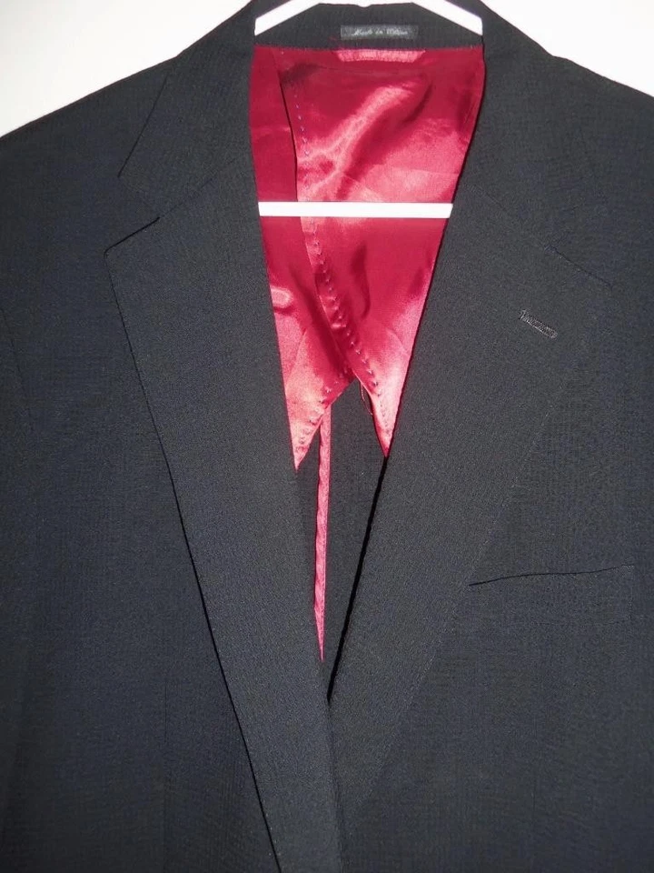 (BA247) BLAZER IBIZA LIGHT WOOL Seersucker NEGRO CLARO COMO NUEVO - 44 R Foto 2 de 4