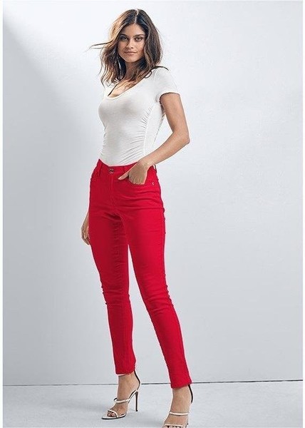 Women Escada Jeans Red Cotton 28 / M