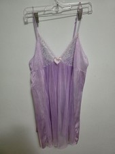 Delicates Co. - Vintage Lavendar Purple Lace Babydoll Chemise Lingerie Large
