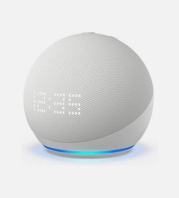 Amazon Echo Dot with clock 5th Gen. Smart Speaker - Glacier White - Model C4E8S3