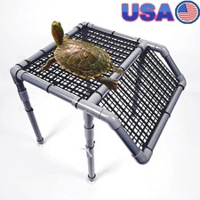 Large Turtle Basking Platform W/ Climbing Ramp Suction Cups Aquatic Tanks New
