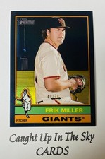 2025 Topps Heritage High Number Erik Miller Black Refractor #40/76 Giants