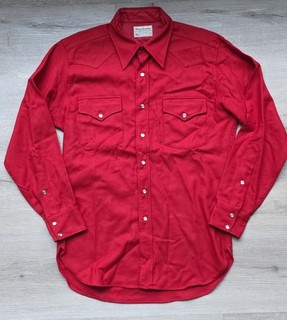 Red Vintage Pendleton High Grade Western Wear Wool Pearl Snaps Medium