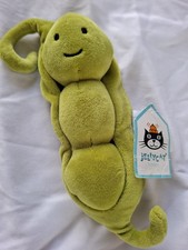 Rare Jellycat Vivacious Vegetable Pea Plush With Tags Retired 17cm