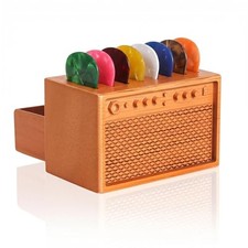 Guitar Picks Holder Box with Drawer, Wood Amp Pick wooden speaker pick holder