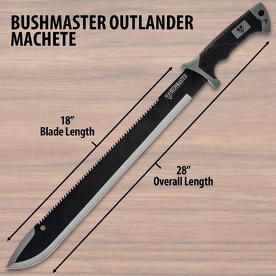 Bushmaster Outlander Machete | Nylon Sheath | Sawback Serrations
