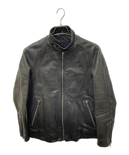 Luv Maison Single Leather Riders Jacket Men's Size 46 Black - product listing photo