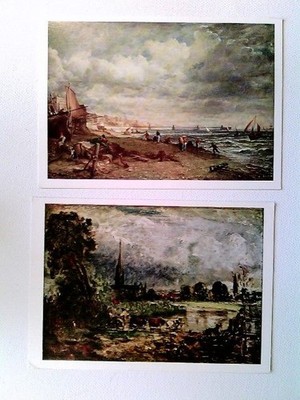 John Constable, Chain Pier Brighton, Salisbury Cathedral, 2 Künstler AK, ungelau
