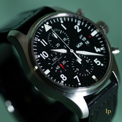 IWC Pilot Chronograph IW377701 Black Dial Auto Full Set + Travel Roll
