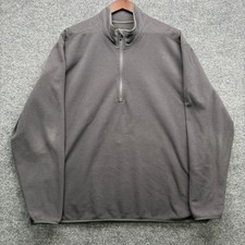 Eddie Bauer Sweatshirt Men's Size XXL Gray Textured Fleece 1/4 Zip Pullover