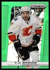 2013-14 Panini Prizm Prizms Green T.J. Brodie Calgary Flames #121