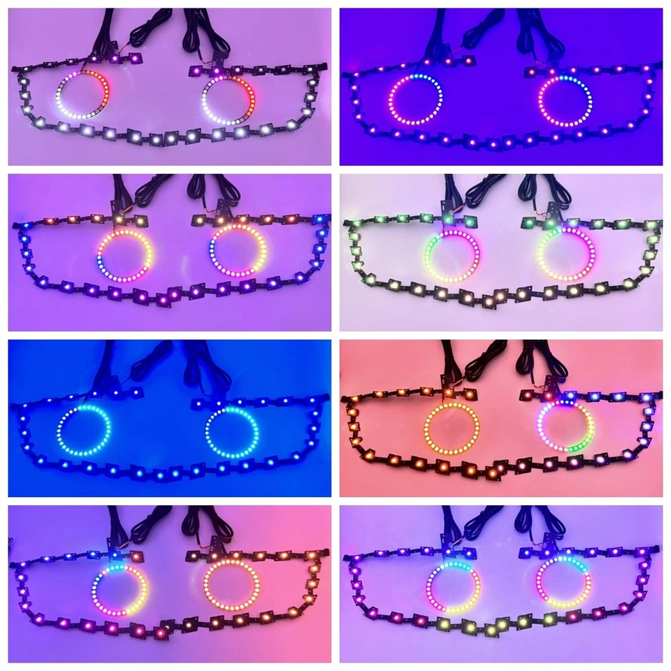 Placas LED DRL RGBW para Chrysler 300 C S 2011-2021 faros APP Bluetooth 4 piezas Foto 2 de 4