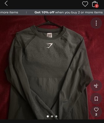 Gymshark Men's dark green long sleeve compression