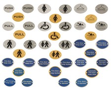 Siebdruck Scheibe Türschilder Messing Edelstahl Aluminium satiniert Büro 76 mm