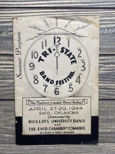Vintage Souvenir Program Philips University Band & Enid Chamber Of Commerce 1944