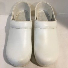 Dansko White Leather Slip on Clogs Professional Nurse Shoes EU 38 US 8