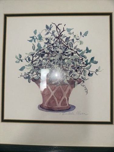 C. Winterle Olson - Watercolor - Flower - Print Framed Signed 16 1/2 x 16 1/2 - Picture 2 of 4